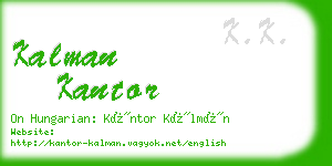 kalman kantor business card